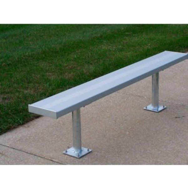 Gt Grandstands By Ultraplay 15' Aluminum Team Bench without Back and Galvanized Steel Frame, Surface Mount BE-PE01500